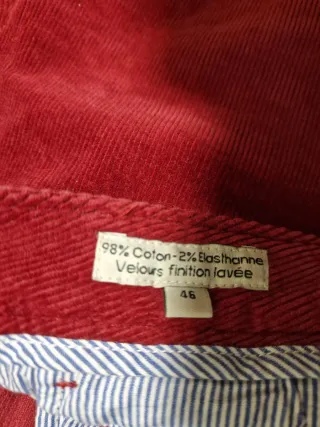 Pantalones Bexley Pana Talla 46 Rojo