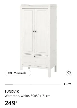 Armario infantil Sundvik Ikea blanco