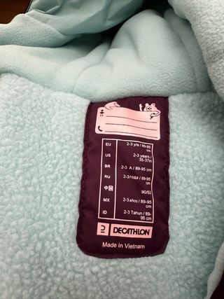 Buzo de nieve infantil morado