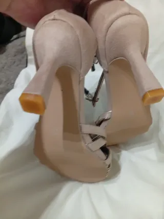 Zapatos tacón beige mujer talla 38