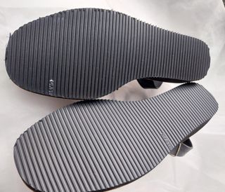 Abarca Menorquina. Cuña. Negro, 40, encaje y piel