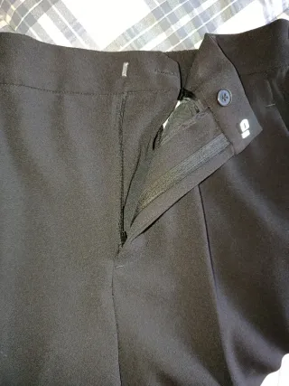 Pantaloni neri Zara Woman con riga bianca sul fian