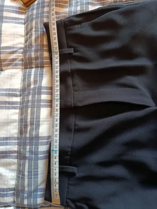 Pantaloni neri Zara Woman con riga bianca sul fian