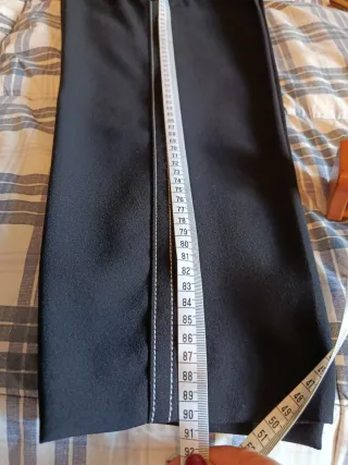 Pantaloni neri Zara Woman con riga bianca sul fian