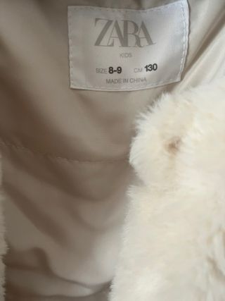 Chaleco Zara pelo beige niña 8-9 años