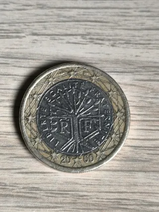 Moneda 1€ Francia 2000 error acuñación