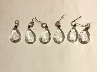 6 decorazioni vetro a goccia con pallina