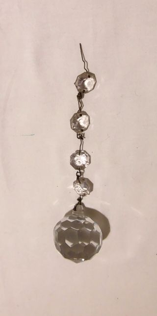 6 decorazioni vetro a goccia con pallina