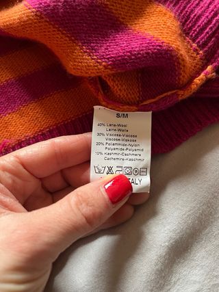 Cardigan Vanessa Scott righe arancio e fucsia