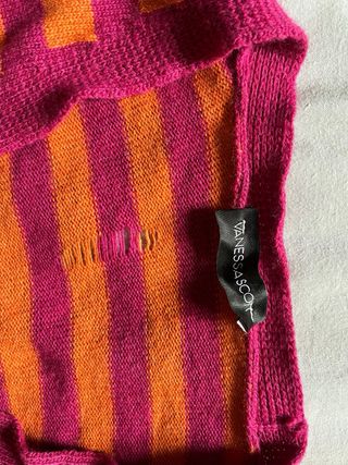 Cardigan Vanessa Scott righe arancio e fucsia