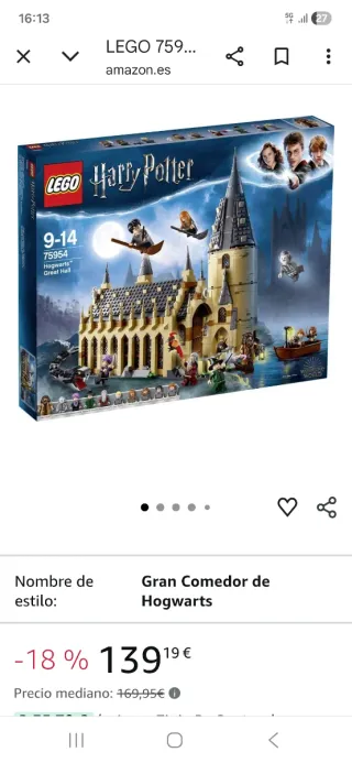 Lego Harry Potter Grande Sala di Hogwarts 75954