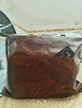 Borsa in pelle Progetto Fede Damasco