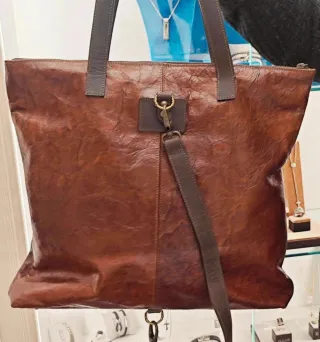 Borsa in pelle Progetto Fede Damasco