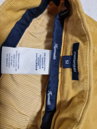 Pantalones Pana Facconable Amarillo Talla 52