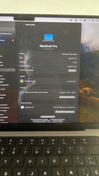 MacBook Pro 14'' M1 Pro 16GB RAM 512GB