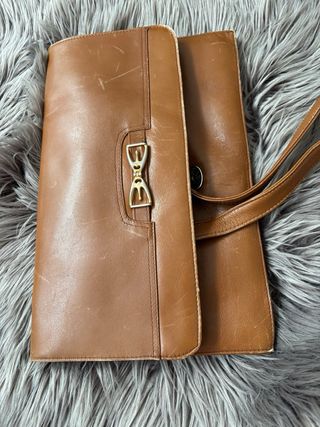 Bolso vintage piel marrón