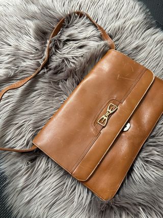 Bolso vintage piel marrón