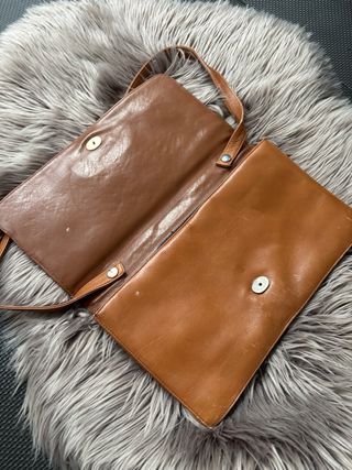 Bolso vintage piel marrón