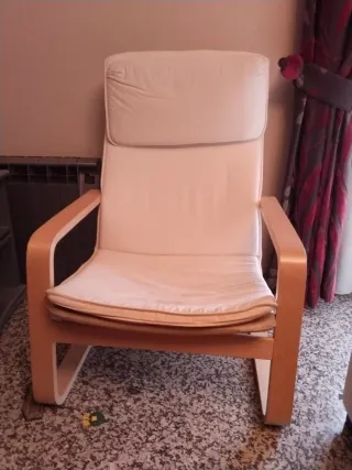 Sillón Poäng Ikea Madera y Beige