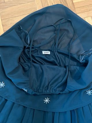 Vestido fiesta verde estrellas plateadas Talla S