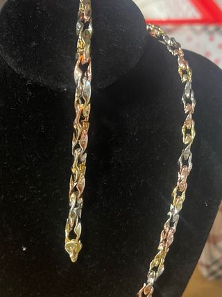 Conjunto Laminado 14k Oro y Plata 45cm