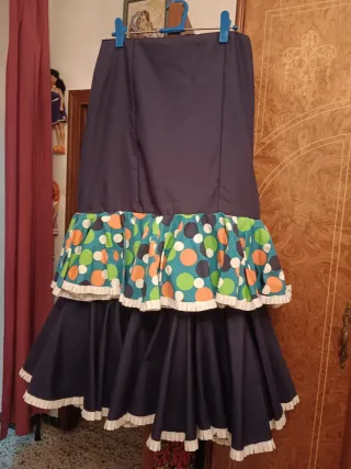 Falda Rociera Talla Única Multicolor