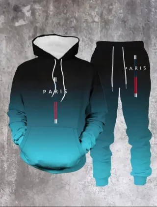 Conjunto chándal degradado negro/turquesa