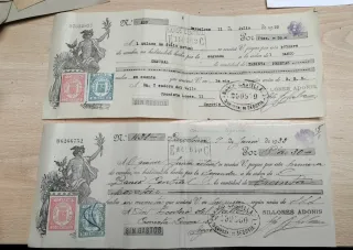 2 Letras de Cambio Antiguas Banco Central 1933