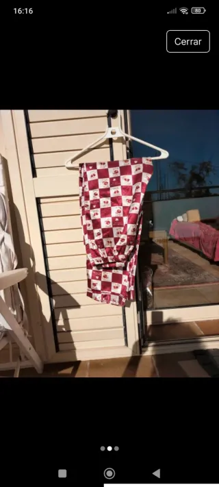 Pijama Seda Vintage Rojo y Blanco