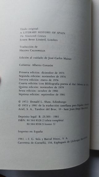 Historia de la literatura española El siglo XIX