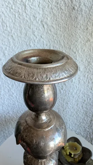 Par Candelabros Fraget Antiguos Plateados