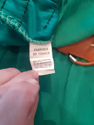 Vestido palabra de honor verde talla S