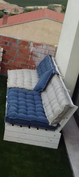 Sofá modular exterior madera blanca pino