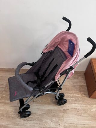 Silla de paseo Asalvo Mombi gris y rosa