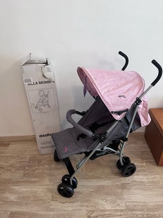 Silla de paseo Asalvo Mombi gris y rosa