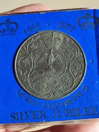 Moneda Plata Reina Isabel II Jubileo 1952-1977