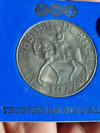 Moneda Plata Reina Isabel II Jubileo 1952-1977