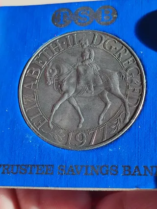 Moneda Plata Reina Isabel II Jubileo 1952-1977