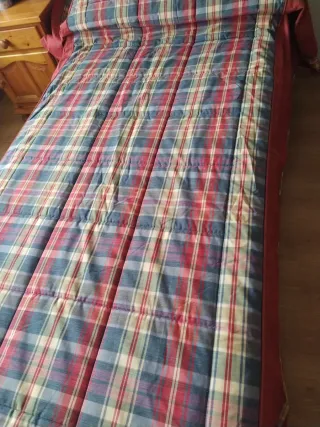 Cojines de cuadros rojos y azules