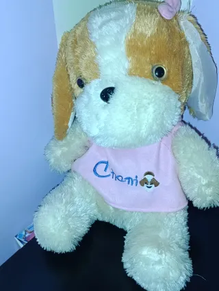 Peluche perro rosa Chani