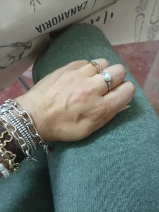 Anillo Pandora Perla y Circonitas