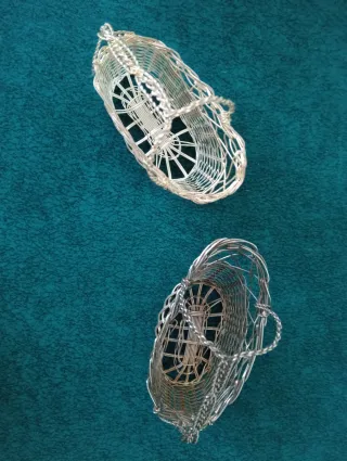 Mini cestas metálicas decoración plateadas