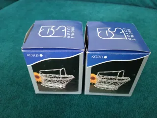 Mini cestas metálicas decoración plateadas