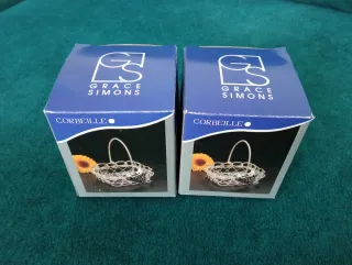 Mini cestas metálicas decoración plateadas