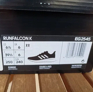 Zapatillas Adidas Runfalcon K Mujer Negro/Blanco