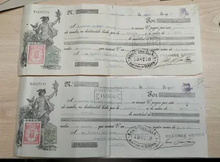 2 Antiguas Letras de Cambio 1933