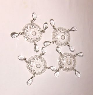 4 Portalampada Vetro Cristallo Vintage