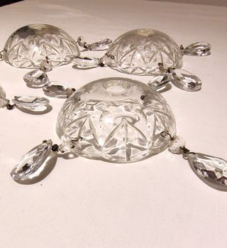 4 Portalampada Vetro Cristallo Vintage