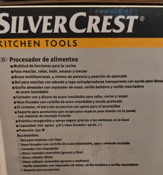 Procesador alimentos nuevo sin abrir amasar batir