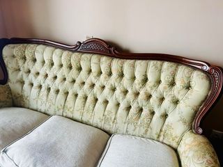Sofá Luis XV madera tallada 3 plazas